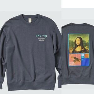 Uniqlo Louvre Museum Long Sleeve Sweatshirt Mona Lisa, Men's size L, Dark Gray